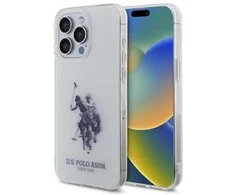 Us Polo Assn US Polo USHCP15XTPUHRBH Apple iPhone 15 Pro Max 6,7" dėklas telefonui baltos spalvos Shiny Big Logo