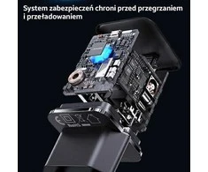 USAMS Tinklo įkroviklis 1xUSB-C T45 30W PD3.0 Fast Charging +kabelis U63 USB-C/Lightning juodos spalvos UXTZH01 (USAMS-UX)