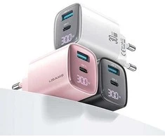 USAMS tinklo įkroviklis CC229 30W GaN USB-C/USB-A Fast Charging XC Series juodos spalvos CC229TC01