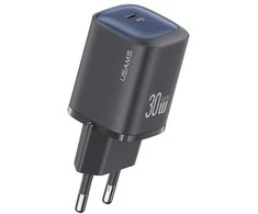 USAMS Laidinis įkroviklis CC251 30W GaN USB-C Fast Charging HC Series juodos spalvos CC251TC01