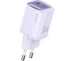 USAMS Laidinis įkroviklis CC251 30W GaN USB-C Fast Charging HC Series violetinės spalvos CC251TC03