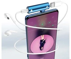 USAMS Adapteris AU07 2w1 USB-C mėlyna/mėlynas USB-C + 3,5mm SJ277TC02 (US-SJ277)