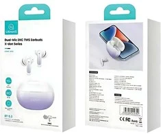 USAMS ausinės Bluetooth 5.3 TWS X-don series belaidės baltos spalvos BHUENCXD02 (US-XD19)