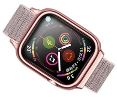 USAMS Dirželis su etui Apple Watch 4/5/6/7/SE 44/45mm. rózowo-auksinė/rose auksinis ZB74IW4 (US-ZB074)