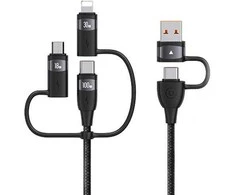 USAMS Kabelis U85 2xUSB-C/USB/Micro-USB/Lightning 6in1 1.2m 100W PD Fast Charge juodos spalvos SJ645USB01