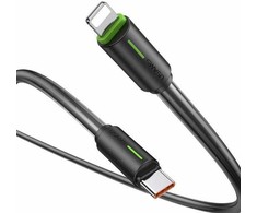 USAMS Kabelis USB-C/Lightning 1m SJ735 30W juodos spalvos YU Series SJ735USB01 (US-SJ735)