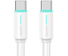 USAMS Kabelis USB-C/USB-C 1m SJ73460W baltos spalvos YU Series SJ734USB02 (US-SJ734)