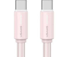 USAMS Kabelis USB-C/USB-C 1m SJ734 60W rožinės spalvos YU Series SJ734USB04 (US-SJ734)