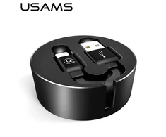 USAMS Kabelis zwijany U-Bin Lightning 1m.2A juoda/juodas IPUSBZH01 (US-SJ150)