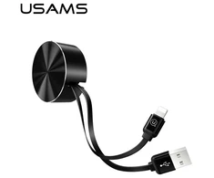 USAMS Kabelis zwijany U-Bin Lightning 1m.2A juoda/juodas IPUSBZH01 (US-SJ150)