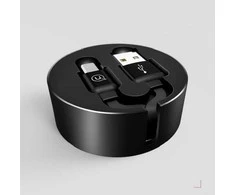 USAMS Kabelis zwijany U-Bin USB-C 1m. 2Aczarny/juodas TCUSBZH01 (US-SJ164)