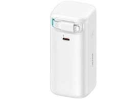 Powerbank 18000mAh PD45W su suvyniojamu kabeliu Lightning Fast Charge USAMS XMF Series 20KCD21702 (US-CD217) baltos spalvos