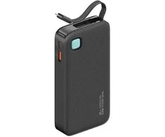 USAMS Powerbank su kabeliu Retractable Lightning 10000 mAh PD 20W Fast Charge XY Series juodos spalvos 10KCD22501 (US-CD225)