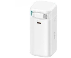 Powerbank 18000mAh PD45W su suvyniojamu kabeliu USB-C Fast Charge USAMS XMF Series 20KCD21602 (US-CD216) baltos spalvos