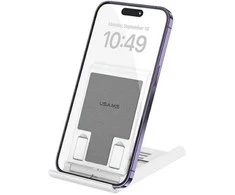 USAMS sulankstomas stovelis ofisui į telefonui arba planšetiniam kompiuteriui baltos spalvos ZJ073ZJ02 (US-ZJ073)