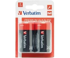 Verbatim Šarminė baterija D LR20 2 vnt. juoda 49923