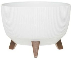 4Living Gėlių vazonas "Roma Line" su kojelėmis 40 cm, baltas