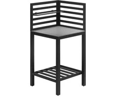 Lauko baldų komplektas 4Living Kampinė lentyna-stalas, juodas