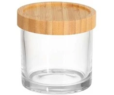 4Living Cotton Jar LINA, stiklas ir bambukas