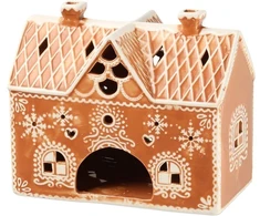4Living Lampion ceramiczny domek su piernika, 8,5 x 15,5 x 13,5 cm
