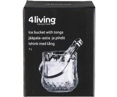 4Living Glass ledo kibiras su žnyplėmis, Ø 13,5 cm