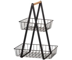 4Living Rack Grid 2 sluoksnių su bambuko rankena