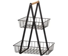 4Living Rack Grid 2 sluoksnių su bambuko rankena