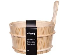 Kubiliukas pirties medinis 4 l 25,7x27x27 cm eglė 4Living 319192