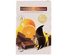 Aura Oranžinis Plauk.žvakutės 6vnt Chocolate-Oranžinis