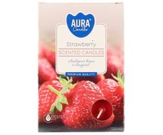 Aura Plauk.žvakutės 6vnt STRAWBERRY