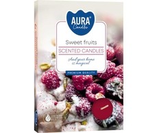Aura Plauk.žvakutės 6vnt Sweet fruits