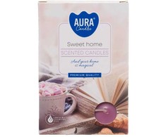 Aura Plauk.žvakutės 6vnt Sweet home