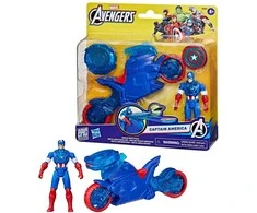 Hasbro AVENGERS Kapitono Amerikos skydus šaudantis motociklas, 10 cm