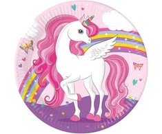 GoDan Popierinės lėkštės Unicorn Rainbow 23cm 8vnt
