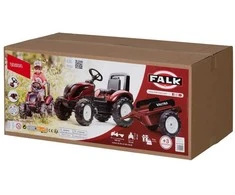 FALK Raudonasis Valtra S4 pedalinis traktorius su priekaba nuo 3 metų amžiaus