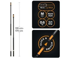 Teleskopinis kotas Fiskars 1080671, aliuminis, 1.19 m