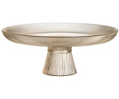 Maku tortinė ant kojelės 30cm, stiklinė, šampano spalvos