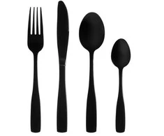 Stalo įrankių rinkinys Maku Kitchen Life Basic, matinis juodas, 16 vnt.