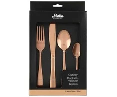Stalo įrankių rinkinys Maku Kitchen Life, rožinio aukso spalvos, 16 vnt.