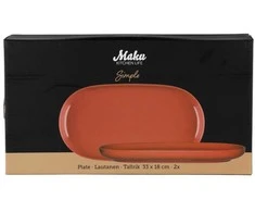 Maku Kitchen Life Simple ovalo formos lėkštė terracotta 2 vnt.