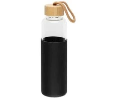 Gertuvė stiklinė su silikono apsauga 550 ml juoda Maku 616851