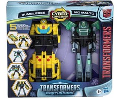 Transformers EarthSpark Cyber-Combiner Bumblebee ir Mo Malto veiksmo figūrėlės