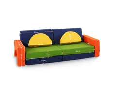 10 dalių modulinė sofa vaikams Eko oda, Įvairiaspalvė