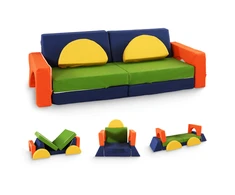 10 dalių modulinė sofa vaikams Eko oda, Įvairiaspalvė