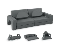 10 dalių modulinė sofa vaikams Eko oda, Pilka