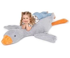 Didelė pliušinė žąsis 190cm Pilka