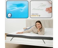 Čiužinys Premium Komforto Antčiužinis - 180x200 cm Gelinis su bambuko užvalkalu