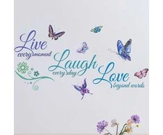 Interjero motyvacinis lipdukas Live Laugh Love