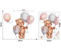 Vaikiškas sienų lipdukas Meškutis su balionais
