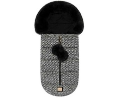 Bjallra of Sweden lopšio / automobilinės kėdutės žiemos vokelis, mova Juodas Tweed